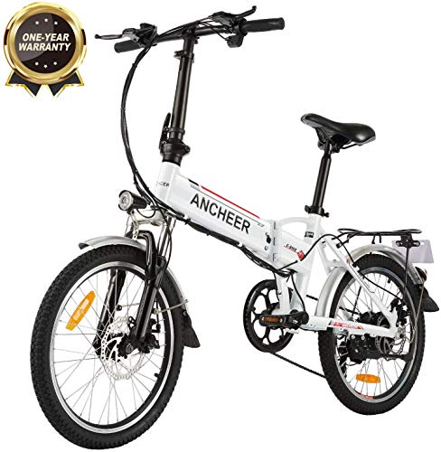 ANCHEER Folding Electric Bike Ebike, 20 Inch Electric Bicycle with 36V 8Ah Removable Lithium-Ion Battery, Ebike with 250W Motor and 7 Speed Gears