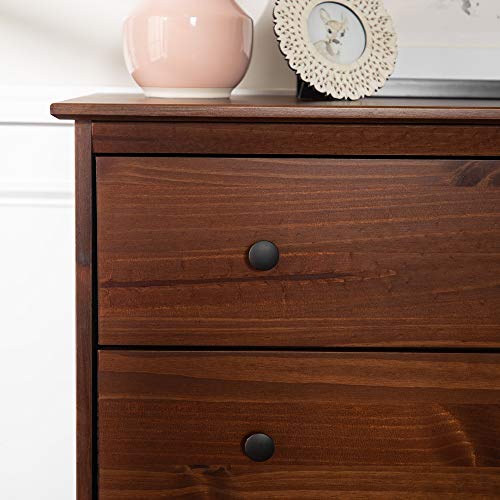 Walker Edison Wood Dresser Bedroom Storage Drawer Organizer Closet Hallway, 6, Walnut Brown
