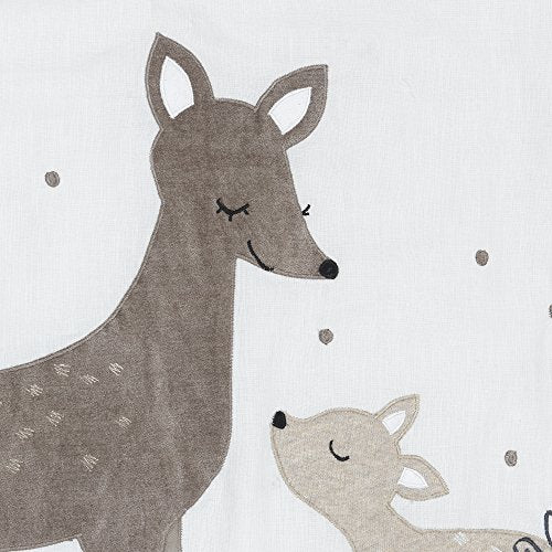 Lambs & Ivy Meadow 3 Piece Crib Bedding Set, Cream/Brown/White