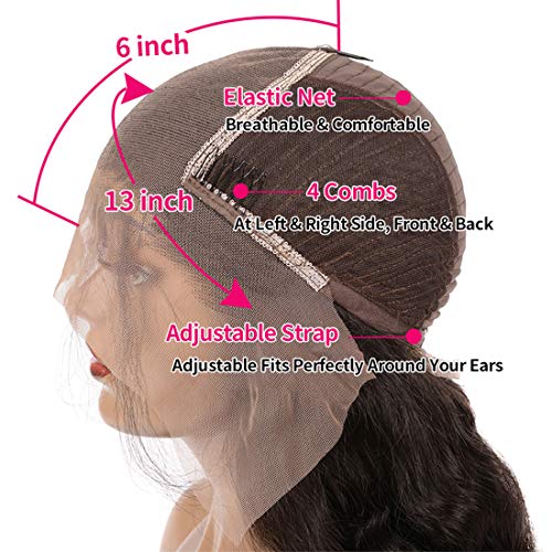 13x6 26 Inch Lace Front Wigs Human Hair Water Wave Lace Frontal Wigs with Baby Hair Brazilian Virgin Deep Curly Wet and Wavy Human Hair Wigs For Black Women Lace Frontal Wigs Pre plucked 150% Density (26 Inch, 13x6 Water)