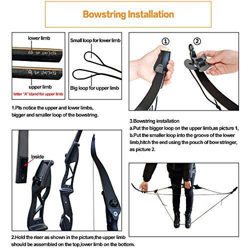 D&Q Hunting Recurve Bow & Arrow Set Longbow Package 30 35 40 45 50 lbs Right Handed
