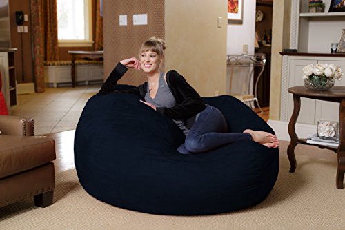 Chill Sack Bean Bag Chair: Huge 5' Memory Foam Furniture Bag and Large Lounger - Big Sofa with Soft Micro Fiber Cover - Navy