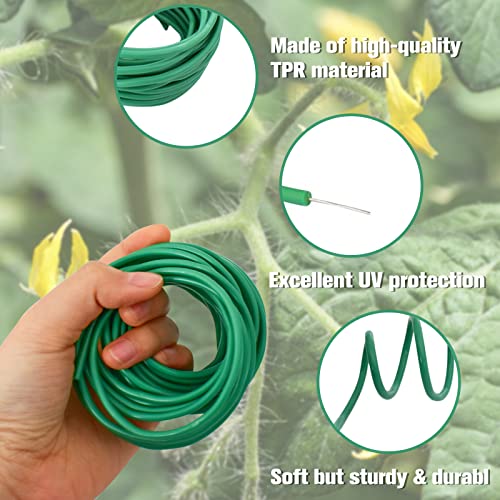 Legigo 65.6 Feet Rubber Wire Twist Ties Plant Tie, Reusable Heavy Duty Garden Wire Ties for Plants, Soft Plant Wire for Support Plant Flowers Stems, Stalks, Vines, Tomato Branches (20 Meters)
