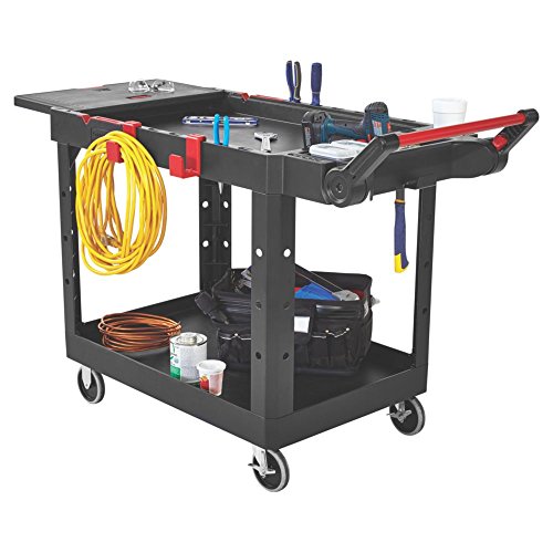 Rubbermaid Commercial Products 1997208 Heavy Duty Adaptable Utility Cart, Black, Medium, 51.47" Height, 36.00" Width