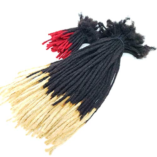 100% Human Hair Dreadlocks Extensions Handmade Medium 1/4" Width Pencil Sized Various Lengths With or Without Blonde or Red Tips - SOLD 50 LOCS IN A BUNDLE