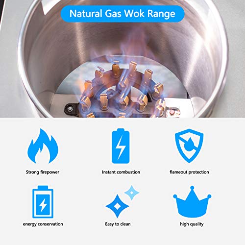 Kitma 13" Gas Wok Range - Commercial Liquid Propane Cooking Performance Group - Restaurant Equipment, 95,000 BTU