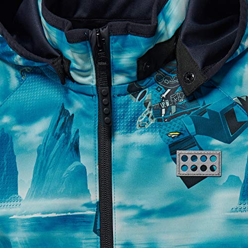 LEGO Wear Kids Softshell Jacket with Detachable Hood, Blue NINJAGO, 12 Years