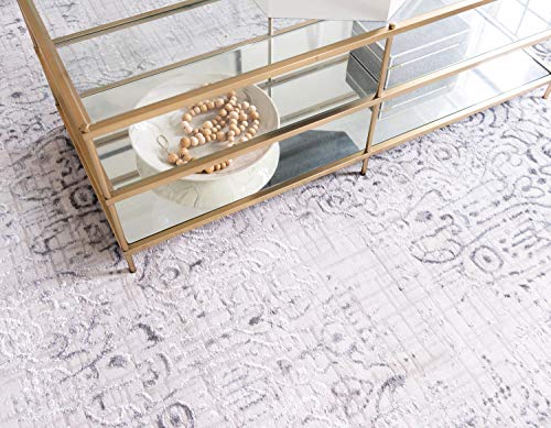 Unique Loom Aberdeen Collection Tone-on-Tone Traditional Textured Vintage Gray Area Rug (8' 0 x 10' 0)