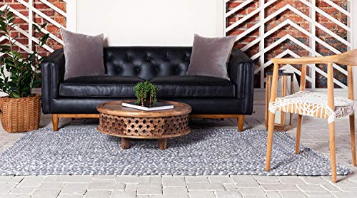 Unique Loom Braided Chindi Collection Casual Modern Gray Area Rug (8' 0 x 10' 0)