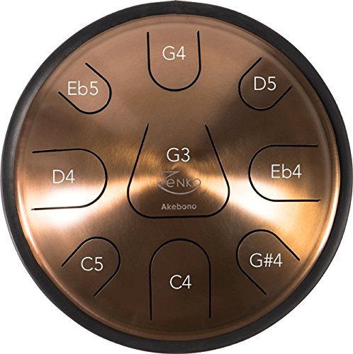 ZENKO AKEBONO - Steel Tongue Drum - 9 tones - Intuitive musical instrument - Deluxe gig bag, support and mallets included