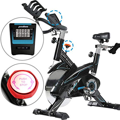 L NOW Indoor Cycling Bike Stationary Bike Exercise Bike Belt Driven Smooth Quiet with Dumbbell Rack