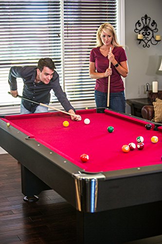 Mizerak Donovan II 8' Billiard Table with 2 Cues, Set of Billiard Balls, Triangle Brush and 2 Chalk