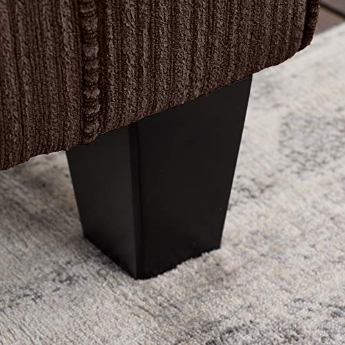 Serta Palisades Upholstered Sofas for Living Room Modern Design Couch, Straight Arms, Soft Fabric Upholstery, Tool-Free Assembly, 61" Loveseat, Brown