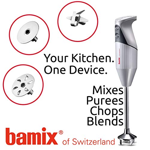 Bamix G200 Gastro Professional Immersion Hand Blender Light Grey 3 Stainless Steel Blades NSF Rated for Professional Cooking Projects