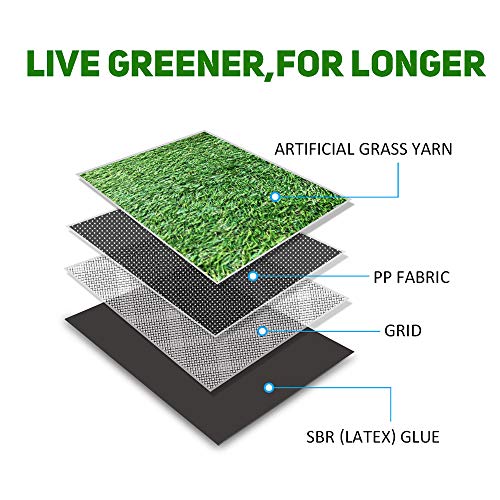Conscience Trading Artificial Grass Realistic Fake Grass Artificial Turf Lawn Synthetic Deluxe Thick Lawn Pet Turf Garden