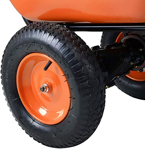 SuperHandy Ultra Duty Electric Powered Wheelbarrow Utility Cart 24V DC 180W AGM Driven 330LBS (150kgs) Capacity & 4 cu.ft. of Cubage Material Debris Hauler (Amazon Exclusive only for USA)