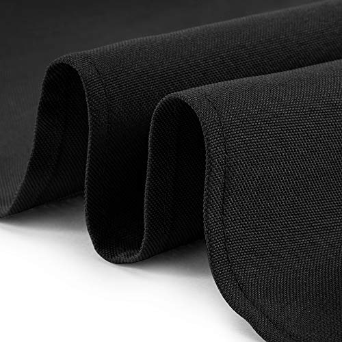 Lann's Linens - 10 Premium 108" Round Tablecloths for Wedding/Banquet/Restaurant - Polyester Fabric Table Cloths - Black