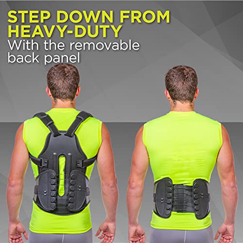 BraceAbility Plus Size TLSO Back Clamshell Brace - XXL Hard Turtle Shell Full-Body Support Jacket for Thoracic Kyphosis, Parkinson's Disease, Scoliosis, Fractured Spine, Post-Surgery Recovery (2XL)