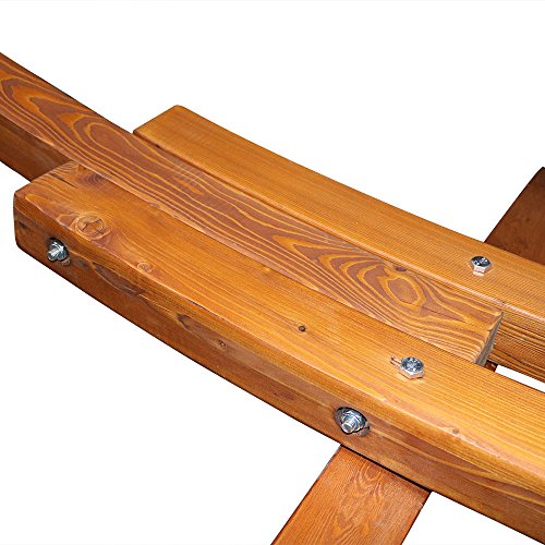 Sunnydaze Solid Wood Curved Arc Hammock Stand with Hooks and Chains, 2 Person, 13 Feet Long, 400 Pound Capacity