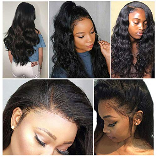 150% Density Brazilian Body Wave Lace Front Wigs Human Hair Glueless Lace Front Human Hair Wigs For Women Black Pre Plucked Unprocessed 10A Virgin Brazilian Hair Wig(20’’ Natural Color)