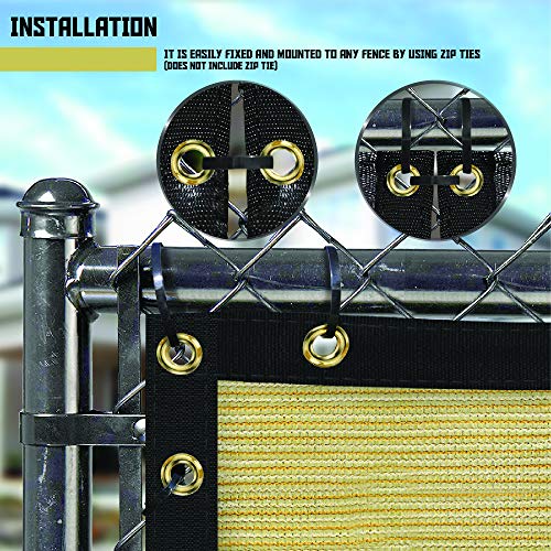 TANG Sunshades Depot Chain Link Fence Privacy Screen Windscreen Commercial Grade 150 GSM Custom Sizes Heavy Duty Brass Grommets