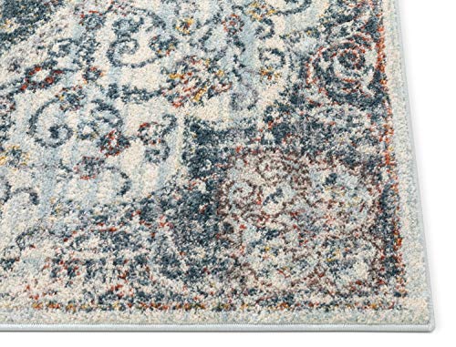 Well Woven Jessa Oriental Medallion Vintage Boho Blue Area Rug 8x11 (7'10" x 9'10")