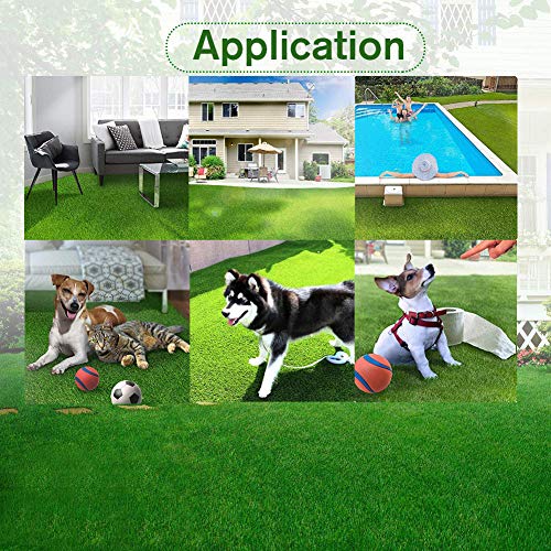Fas Home Artificial Grass Turf 9FTX81FT(729Square FT),0.8" Pile Height Realistic Synthetic Grass, Drainage Holes Indoor Outdoor Faux Grass Astro Rug Carpet for Pet Dog Garden Backyard Balcony