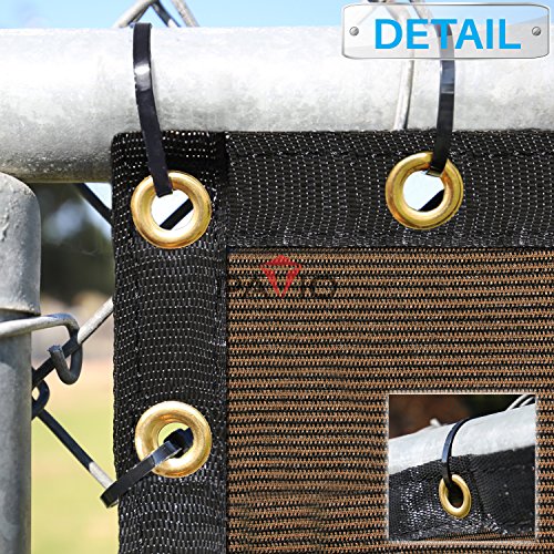 Patio Fence Privacy Screen 14' x 28', Pergola Shade Cover Canopy Sun Block, Heavy Duty Fence Privacy Netting, Commercial Grade Privacy Fencing, 180 GSM, 90% Privacy Blockage (Brown)