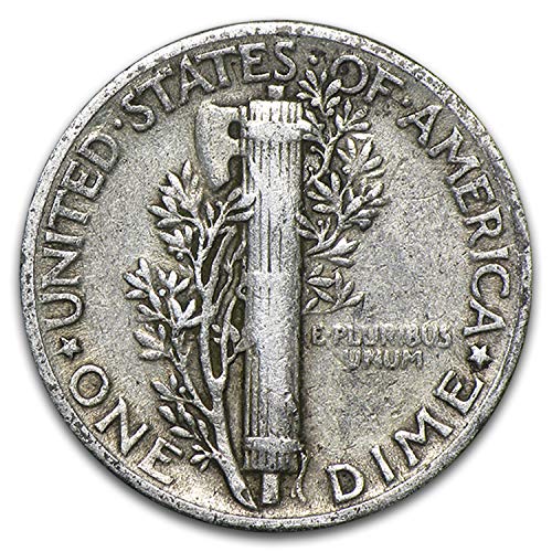 1916-1945 90% Silver Mercury Dime 50-Coin Roll Avg Circ Dime Very Good