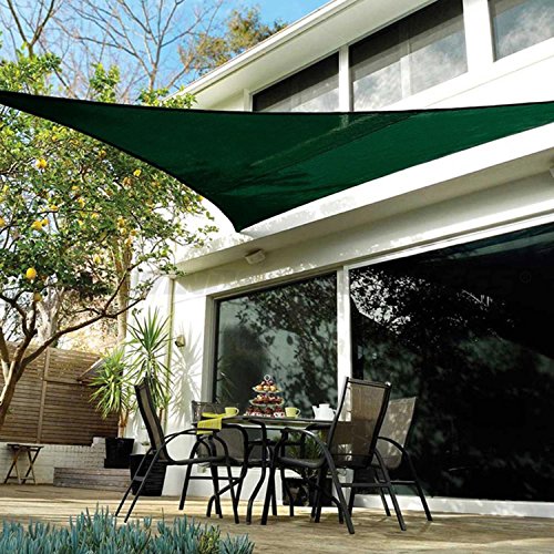 Windscreen4less 23' x 24' x 33.2' Triangle Sun Shade Sail - Solid Green Durable UV Shelter Canopy for Patio Outdoor Backyard Included Free Pad Eyes - Custom Size (3 Year Warranty)