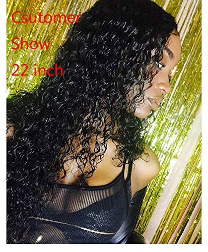 Lace Frontal Wigs Human Hair Wigs with Baby Hair Pre-plucked Hairline Deep Wave Glueless Lace Front Wigs for Black Women Natural Color 130% Density 16 inch