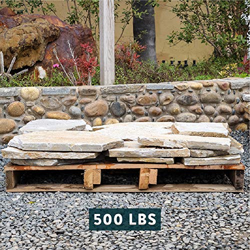 Landscape Patio Flagstone | 1000 Pounds | Natural Rock Pathway Stepping Stone Slabs for Gardens, Terrariums, Landscape Design, Driveway Pavers and Walkway Steppers (Arizona Classic Oak)