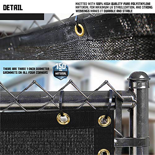 TANG Sunshades Depot 8'FTx60'FT Black Privacy Fence Screen Temporary Fence Screen 150 GSM, Heavy Duty Windscreen Fence Netting Fence Cover, 88% Privacy Blockage Excellent Airflow 3 Years Warranty