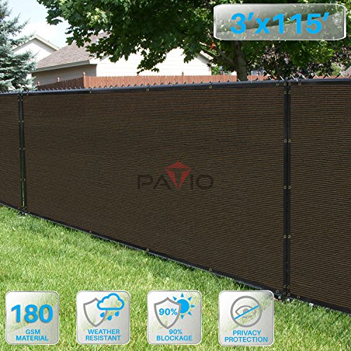 Patio Fence Privacy Screen 3' x 115', Pergola Shade Cover Canopy Sun Block, Heavy Duty Fence Privacy Netting, Commercial Grade Privacy Fencing, 180 GSM, 90% Privacy Blockage (Orange)
