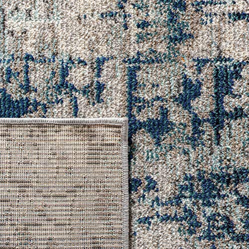Safavieh Madison Collection MAD460K Modern Contemporary Abstract Area Rug, 9' x 12', Grey/Blue