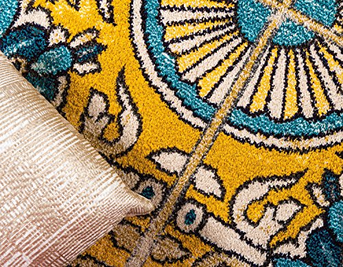 Unique Loom Estrella Collection Vibrant Abstract Gold Area Rug (9' 0 x 12' 0)