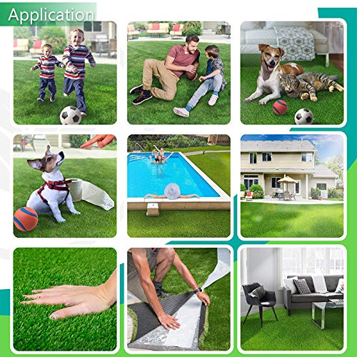 Fas Home Artificial Grass Turf 9FTX81FT(729Square FT),0.8" Pile Height Realistic Synthetic Grass, Drainage Holes Indoor Outdoor Faux Grass Astro Rug Carpet for Pet Dog Garden Backyard Balcony