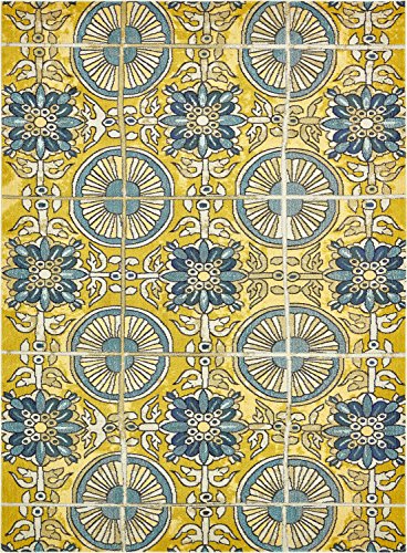 Unique Loom Estrella Collection Vibrant Abstract Gold Area Rug (9' 0 x 12' 0)