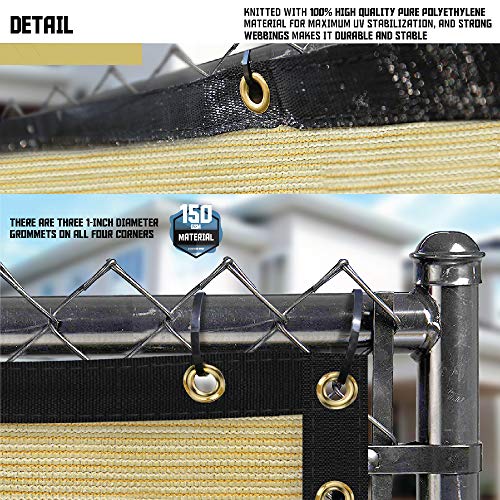 TANG Sunshades Depot Chain Link Fence Privacy Screen Windscreen Commercial Grade 150 GSM Custom Sizes Heavy Duty Brass Grommets