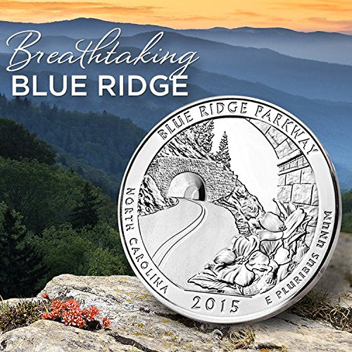 2015 5 oz Silver ATB Blue Ridge National Parkway, NC Silver Brilliant Uncirculated