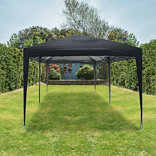Quictent Privacy 10x20 ft EZ Pop Up Canopy Tent Party Tent Outdoor Event Gazebo with Sidewalls 100% Waterproof-6 Colors (Black)