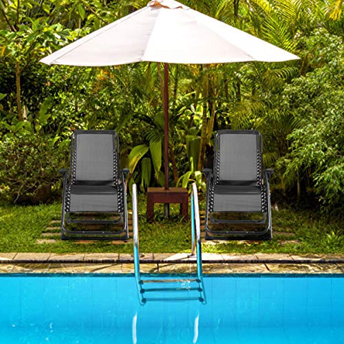 Goplus 500-lb Zero Gravity Chairs 2PCS, Oversized Recliner with Cup Holder, Folding Chaise for Indoor and Outdoor (Black)