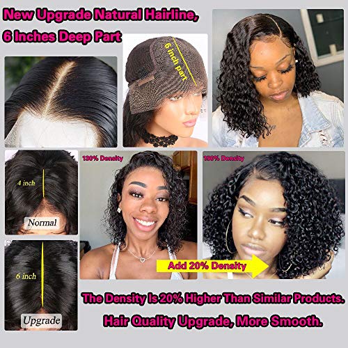 13x6 Lace Front Wigs Human Hair Wigs Wet and Wavy Baby Hair Pre Plucked Glueless Lace Wigs Short Bob Wigs For Black Women (16 inch with 150% density)