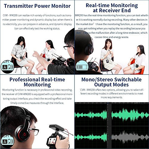 Comica 96 Channel Full Metal UHF Professional Wireless Lavalier Microphone System For Canon Nikon Sony Camera iPhone iPad & Other