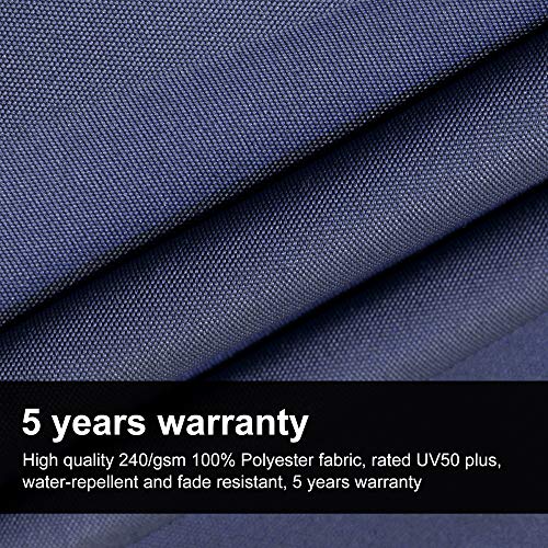 PURPLE LEAF 11 Feet Double Top Deluxe Sunbrella Wood Pattern Round Patio Umbrella Offset Hanging Umbrella Cantilever Umbrella Outdoor Market Umbrella Garden Umbrella, Spectrum Indigo