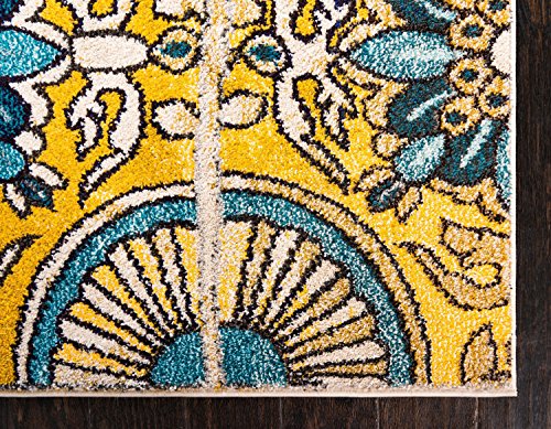 Unique Loom Estrella Collection Vibrant Abstract Gold Area Rug (9' 0 x 12' 0)