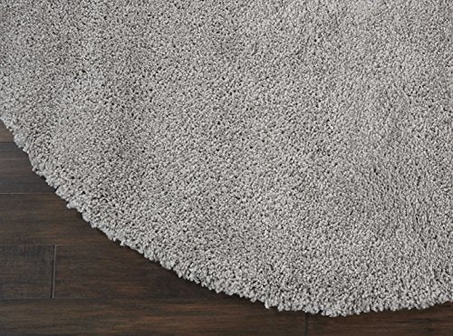 Nourison Malibu Shag Area Rug, 7'10" x7'10, SILVER GREY