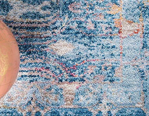 Unique Loom Brighton Collection Bright Traditional Bohemian Vintage Blue Area Rug (9' 0 x 12' 0)