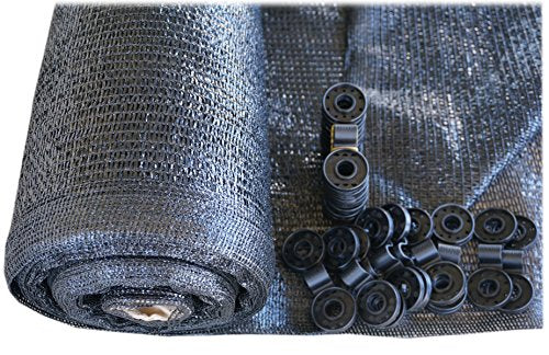 SHANS Shade Cloth Fabric Black 40% Sunshine Ultraviolet Blocking Rate Free Clips (10ft x 100ft)