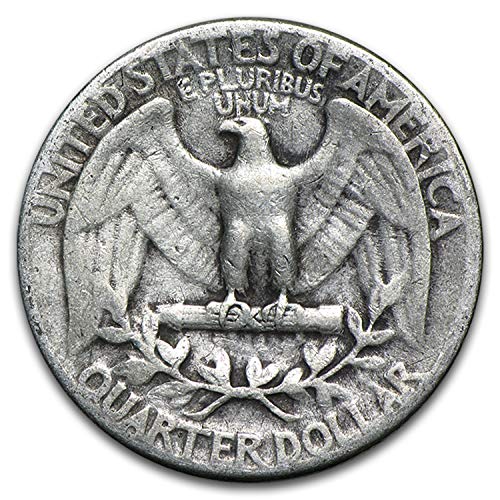 1932-1964 90% Silver Washington Quarters 40-Coin Roll Avg Circ Quarter Very Good